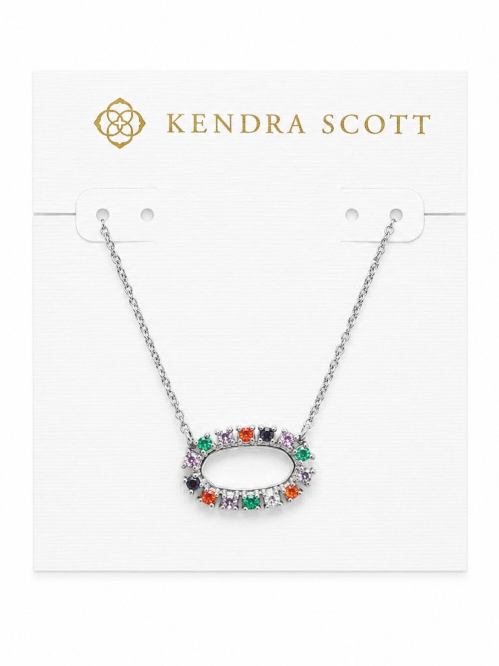 Kendra Scott Elisa Open Frame Necklace in Multicolor - NWT $65 MSRP